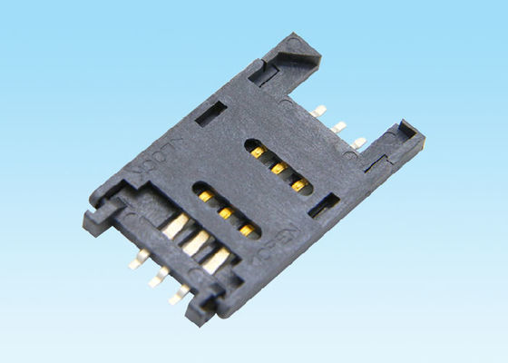 6 longévité élevée de matière plastique du connecteur de carte du composant électronique SIM de Pin LCP