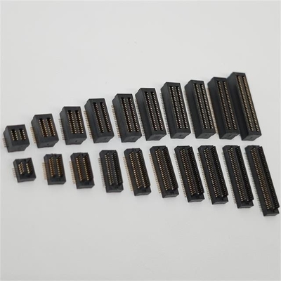 Double slot 0.8 pitch btb board to board connector 8-100P male and female chassis connector combined height 4.0-8.5mmH SMD terminals